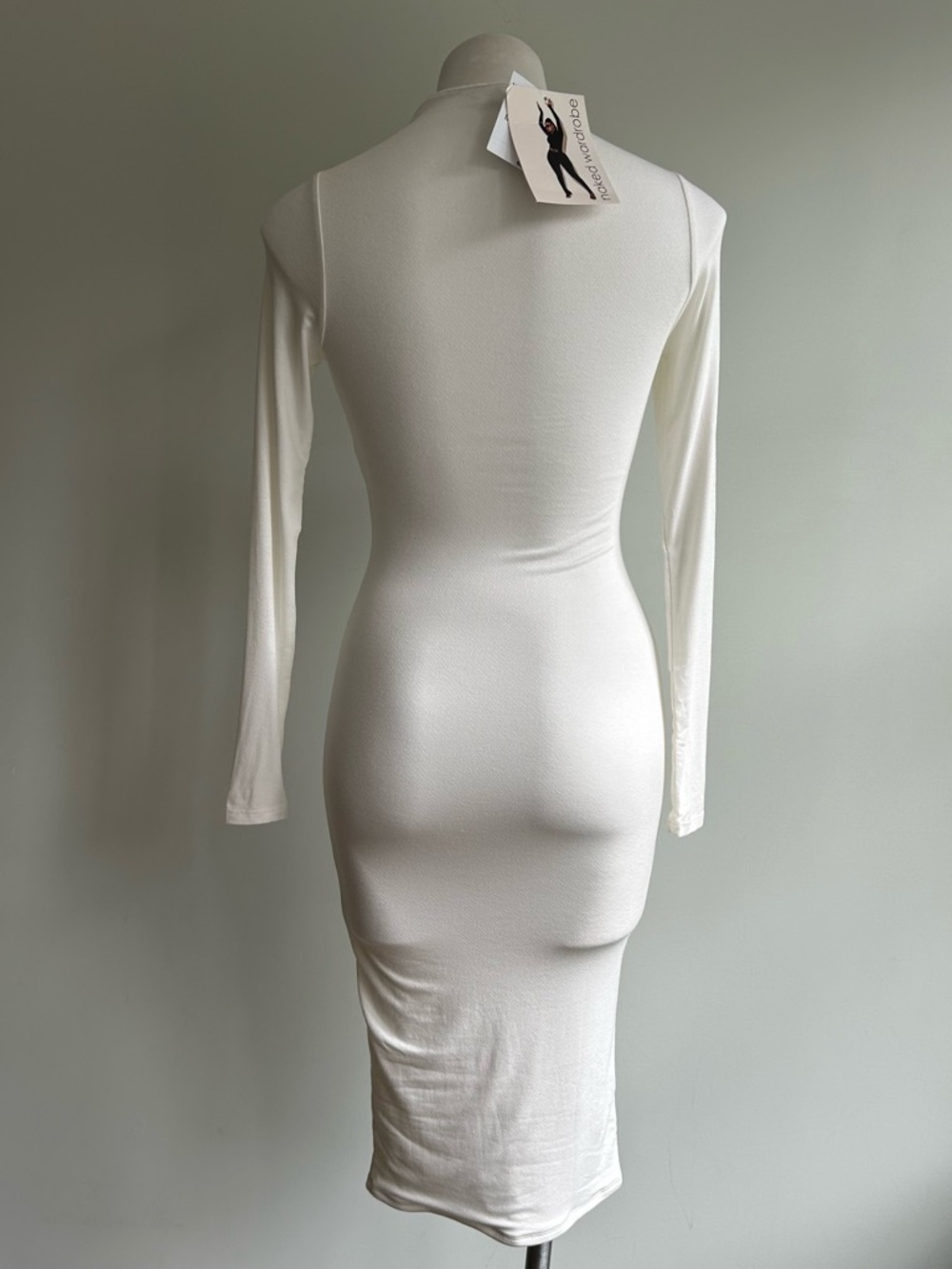 Naked Wardrobe NW Sculpt Midi Dress in White, M - Picture 7 of 8